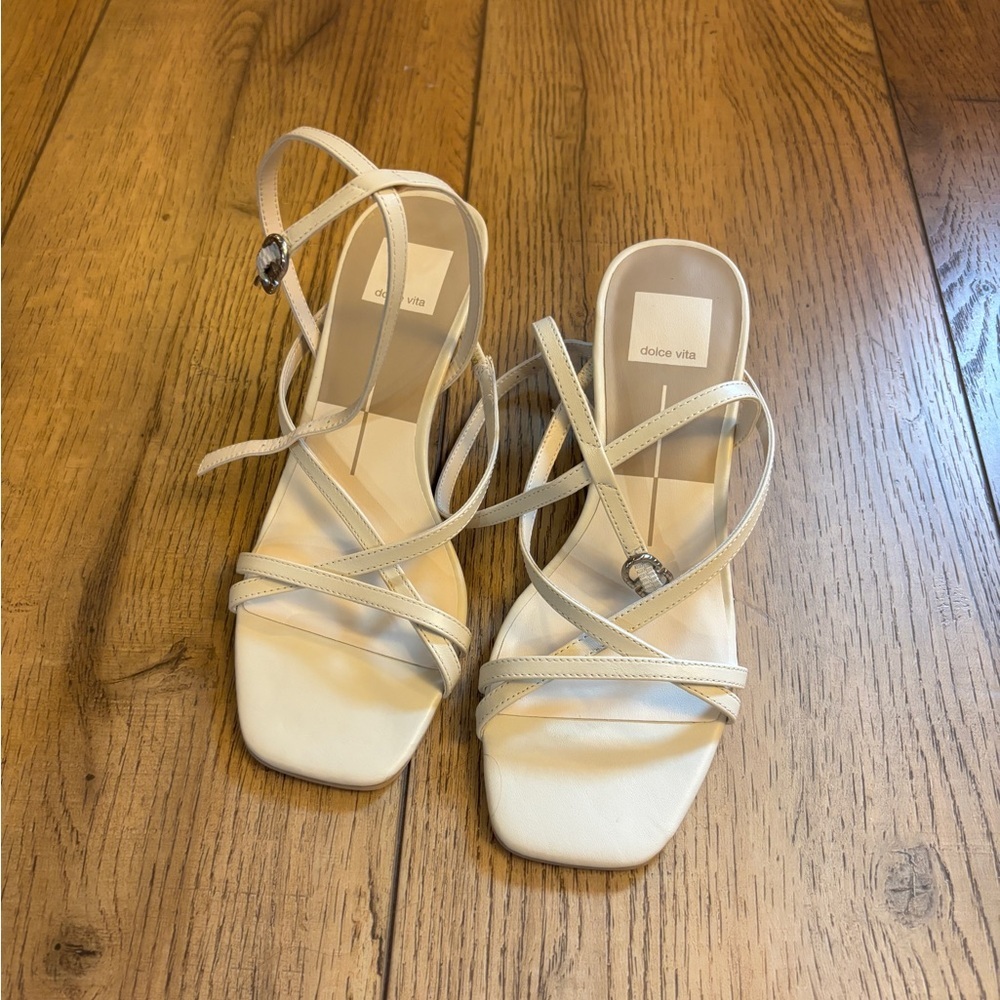 Dolce Vita Women's White Strappy Heels